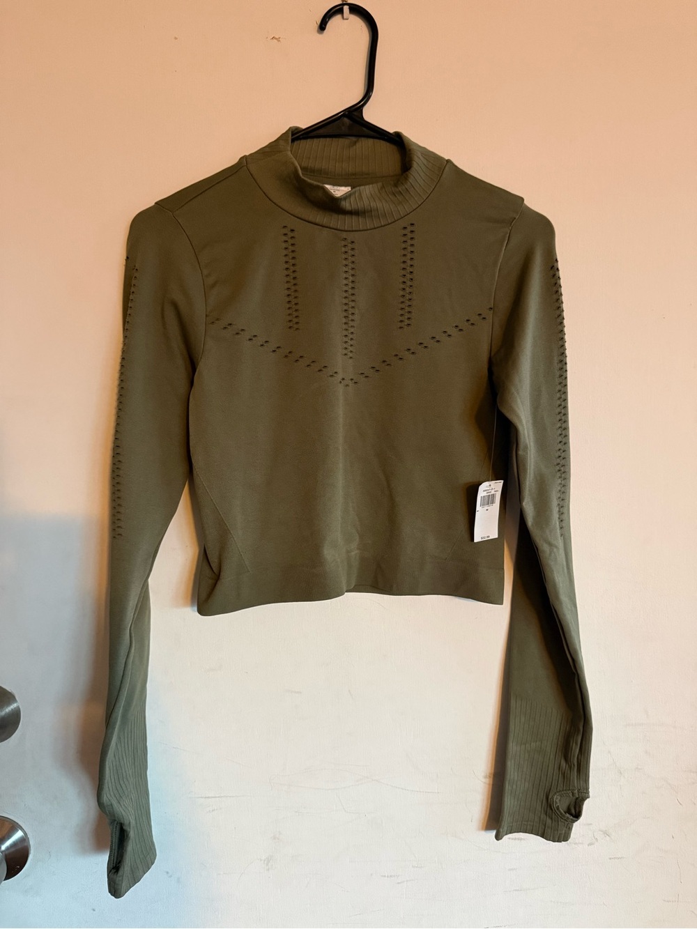 Olive Green Long Sleeve Women's Active Top